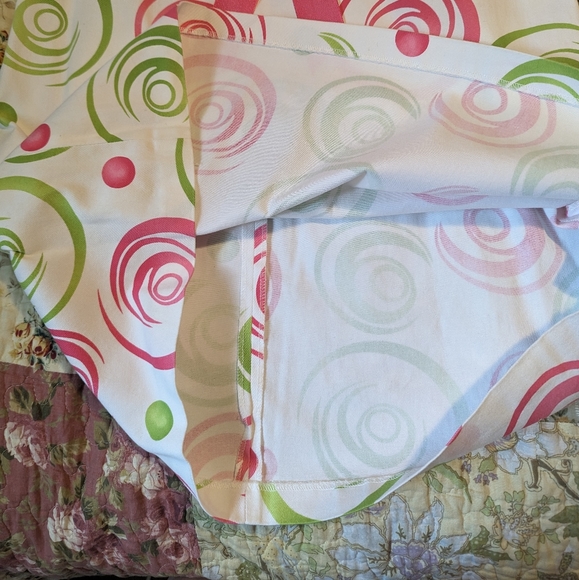 Jessica Howard Sleeveless Dress Green and Pink Swirls with ribbon belt - Picture 6 of 8